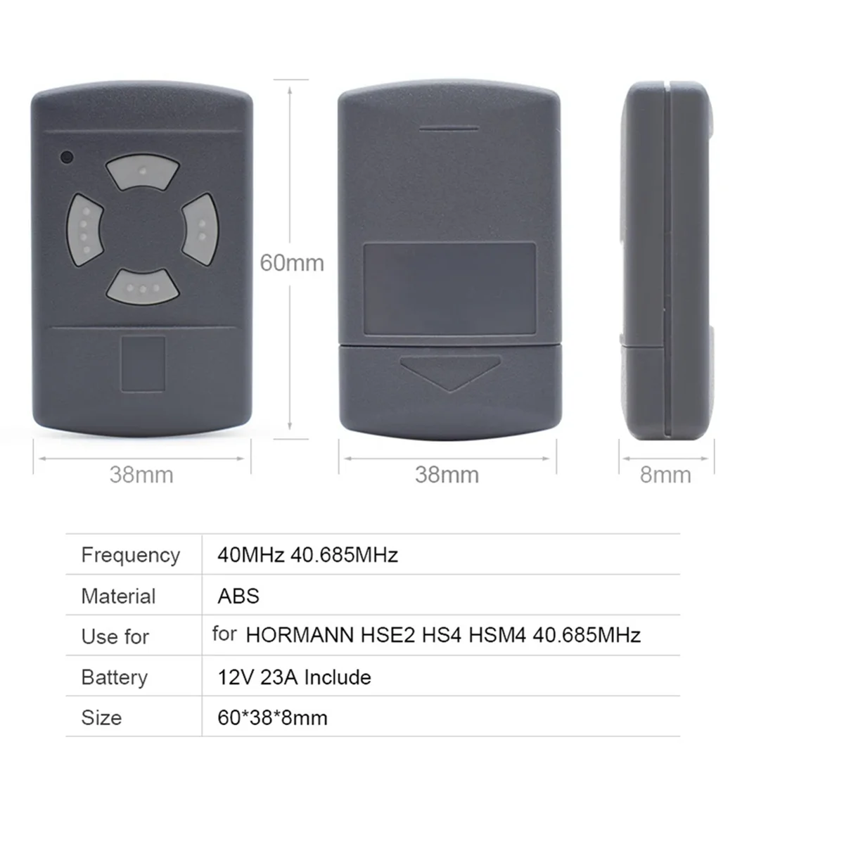 Mando a distancia para puerta de garaje, 40.685MHz, para Hormann HSM2, HSM4, HSE2, 40MHz, 40.685MHz