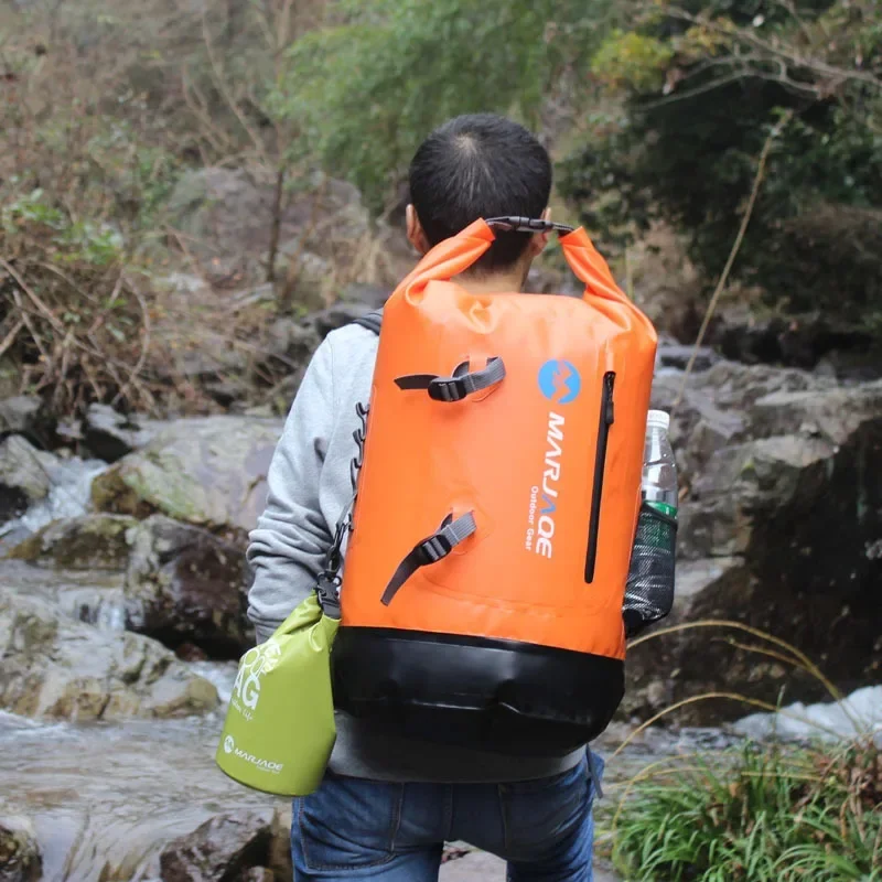 PVC Dry-Wet Separation Waterproof Pack Outdoor Wading Backpack IPX6 Wear Resistant Water sport Bag 30L