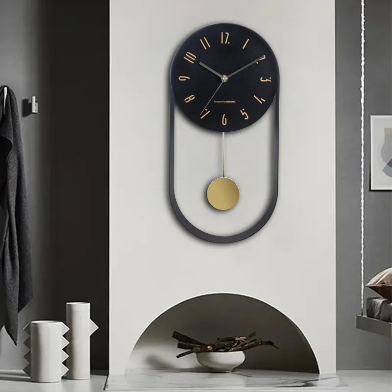 2025 New Fashion Swing Clock Modern Design Creative Clock Wall Simple Wrought Clocks Home Living For Room Wall Clock Home Decor