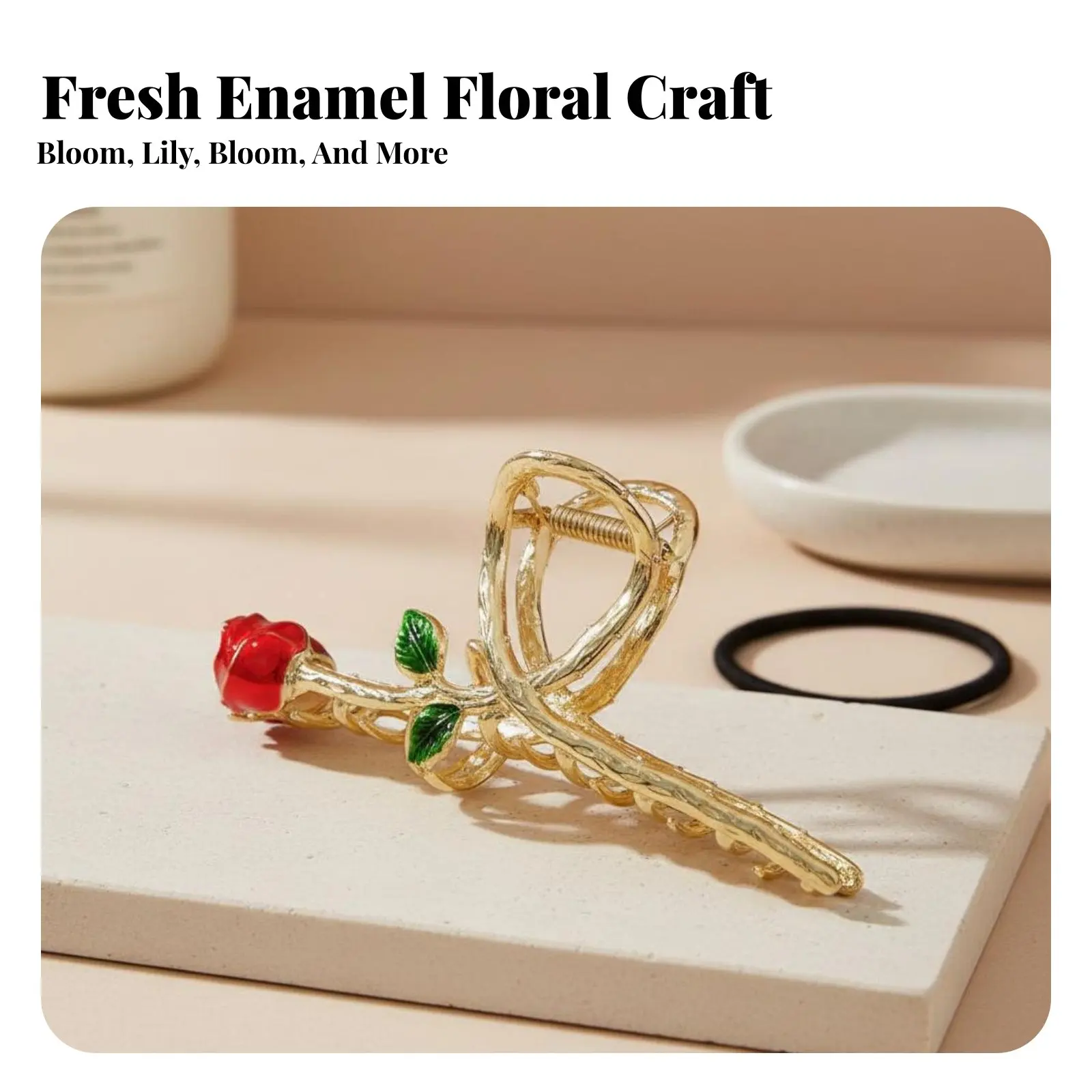 

Metal Flower Hair Grip Floral Design Flower Grip Fastener Large Fastener Elegant Design Strong Hold for Adults, Day-to-Day Wear