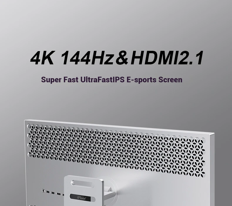 32" 4K UHD 144Hz Esports-monitor |   SNEL IPS-paneel |   VESA-display |   1 ms MPRT |   Ergonomische standaard Aluminiumlegering metalen materiaal behuizing