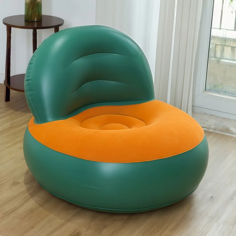 Portable Folding Lightweight Luxury Plush L-Shaped Backrest Sofa, Casual Inflatable Chair/Living Room Balcony Reading Sofa
