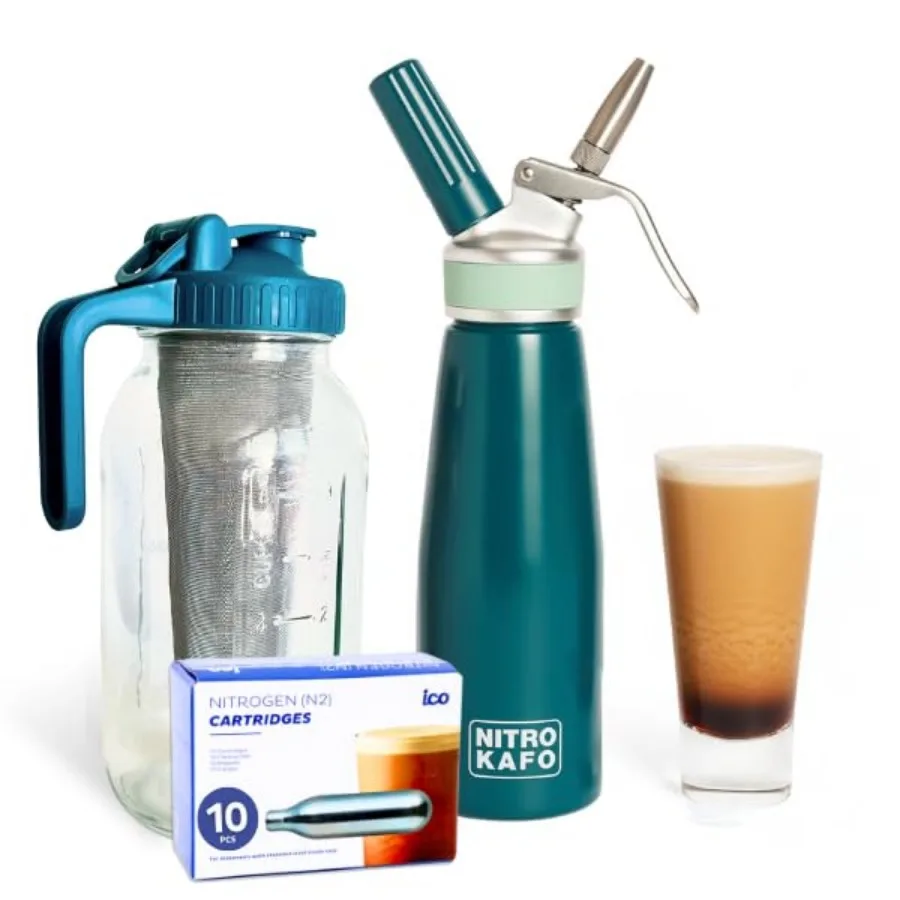 1L Nitro Coffee Maker, Aluminum Nitro Cold Brew Coffee Maker with Nitro Diffuser Nozzle and Cold Brew Pitcher for Making Nitro