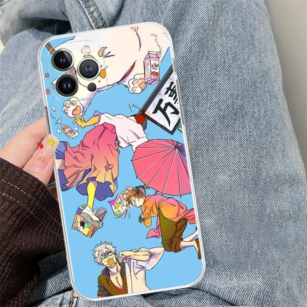 GINTAMA amine Phone Case Silicone Soft for iphone 15 14 13 12 11 Pro Mini XS MAX 8 7 6 Plus X XS XR Cover