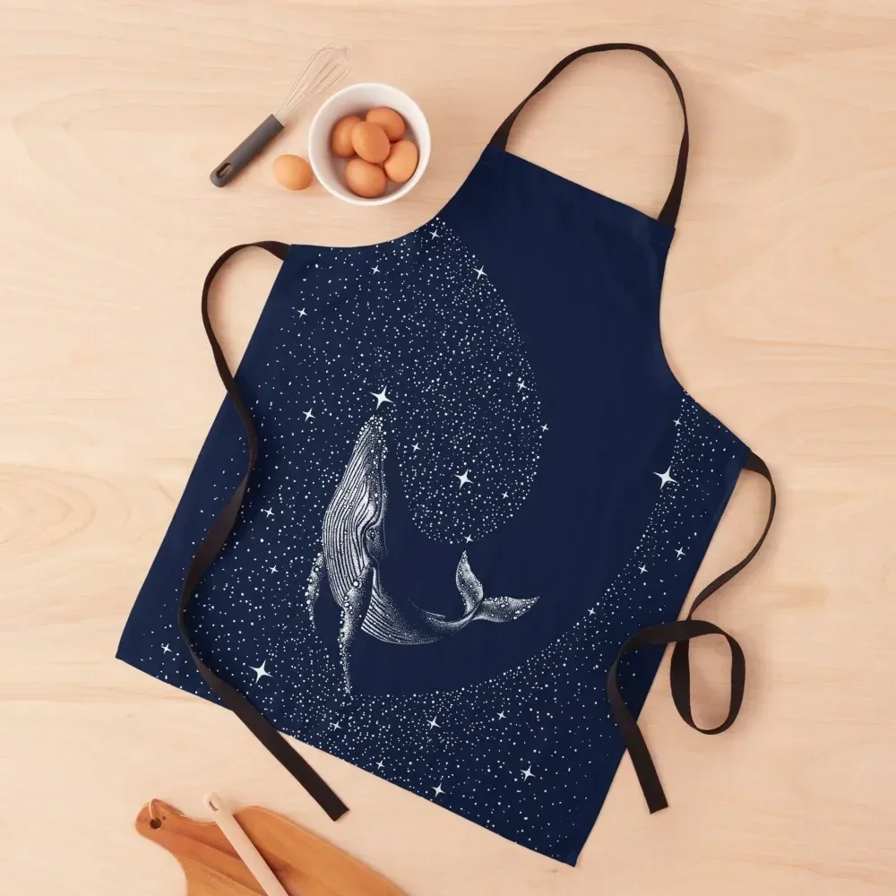 

starry whale Apron nail tech supplies Waterproof Kitchen Woman Apron