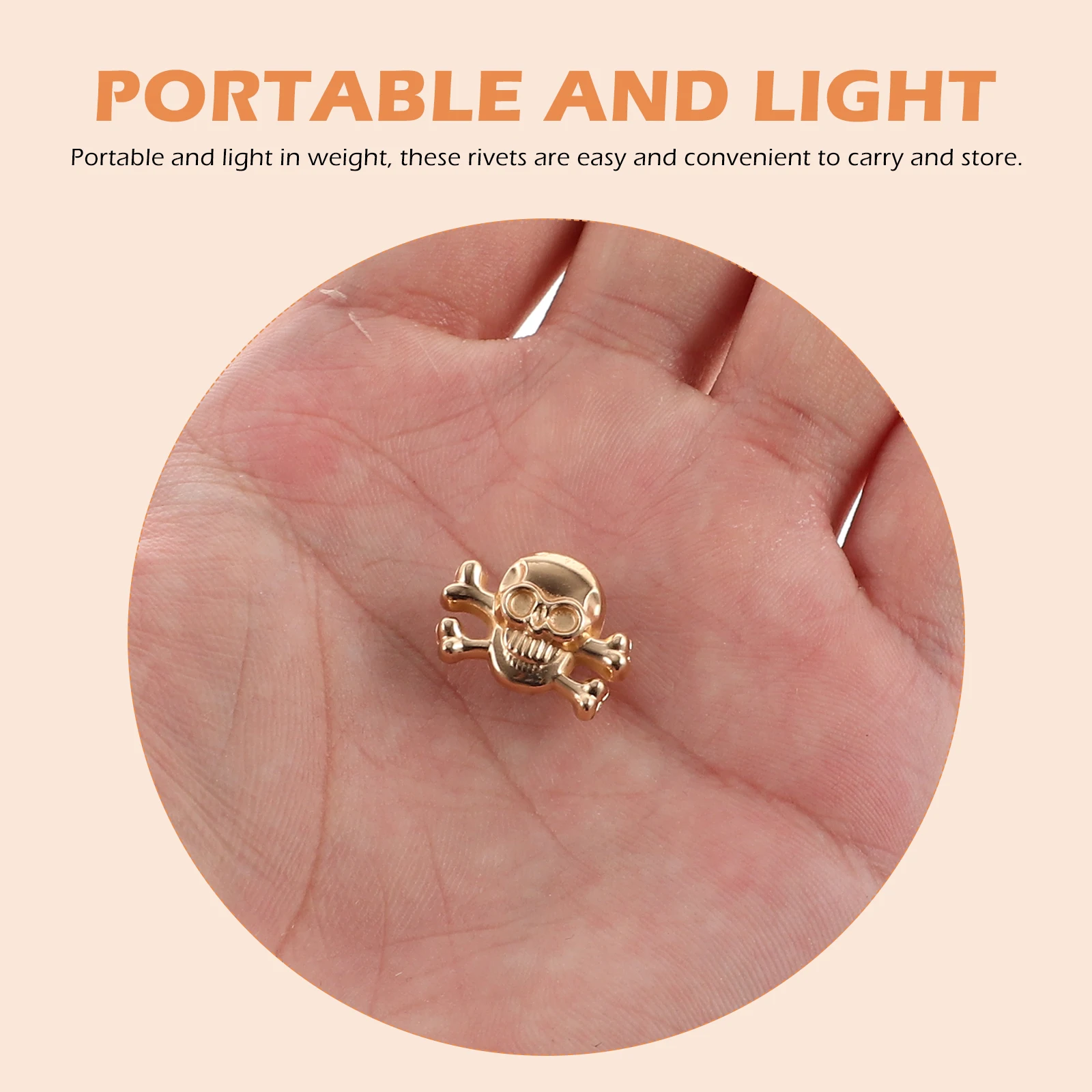 

40 Sets Ghost Head Rivets Gold Silver 10 Copper 10 Black Punk Skull Metal Studs Craft Kit Clothing Bags Shoes Pants