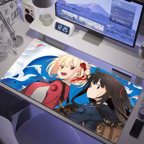 Mousepad Gamer Lycoris Recoil Deskmat Desk Mat Desktop Accessories Mouse Pad Large Game Mats Gaming Mause Anime Office Pads Pc