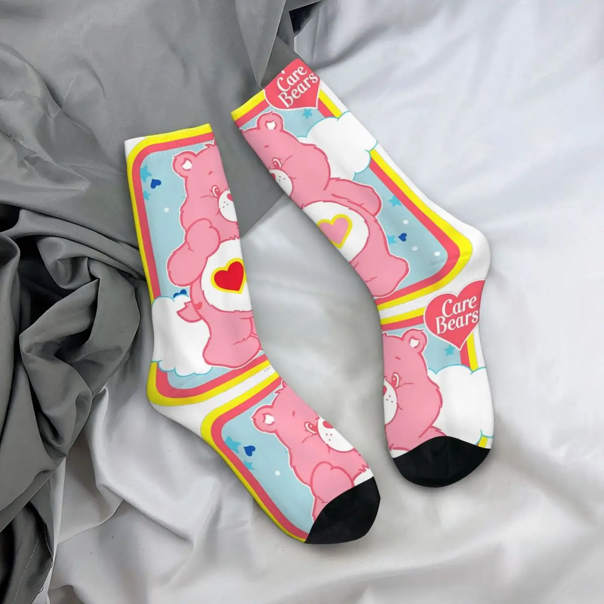 Chaussettes de football en polyester pour hommes et femmes, hip-hop care bears love-a-lot, chaussettes d'équipage