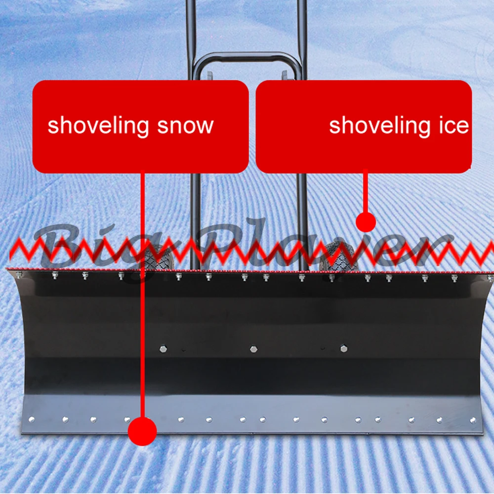 

Wheeled Rolling Snow Shovel - Heavy Duty Pusher with Adjustable Handle for Driveway and Sidewalk Cleaning
