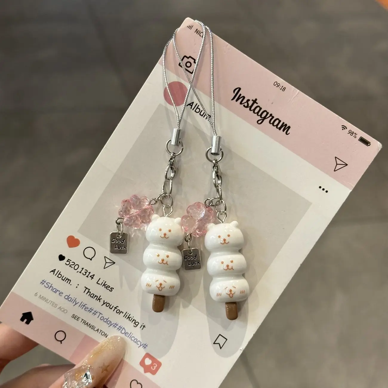 Pingentes de Telefone em Forma de Urso Fofo Y2K Kawaii Anime para Câmera CCD, Airpods, Corrente de Telefone, Acessórios DIY Feitos à Mão, Presentes
