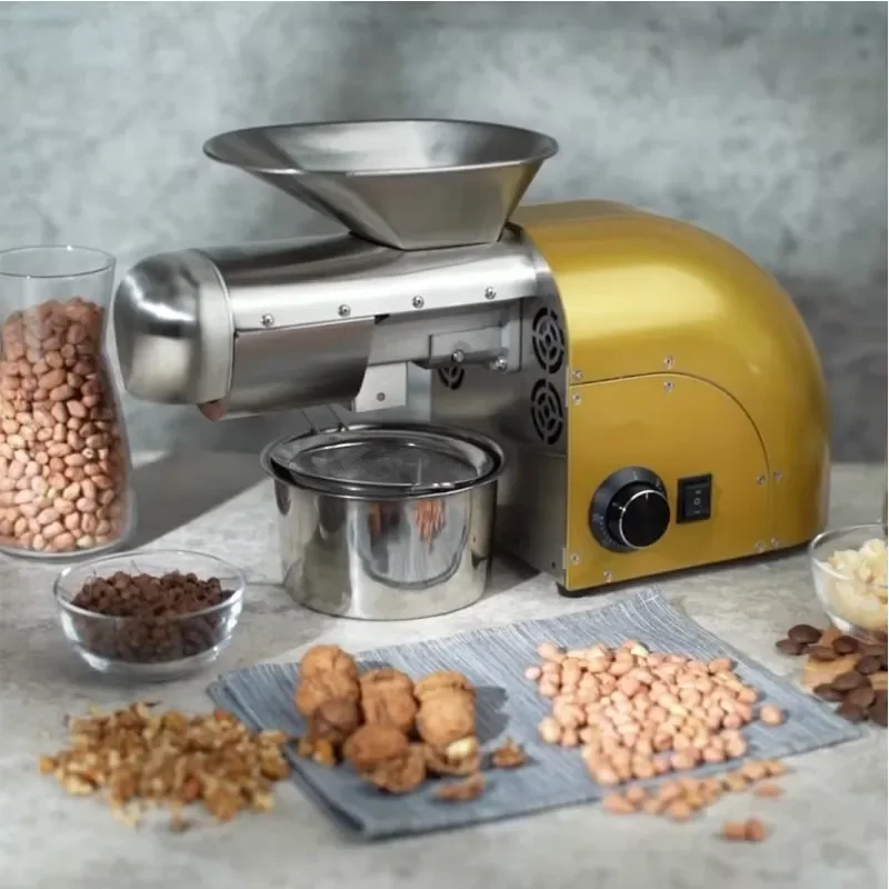 1800W Automatic Oil Press Machine Small Stainless Steel Intelligent Household Cold Hot Presser for Peanut Sesame Coconut