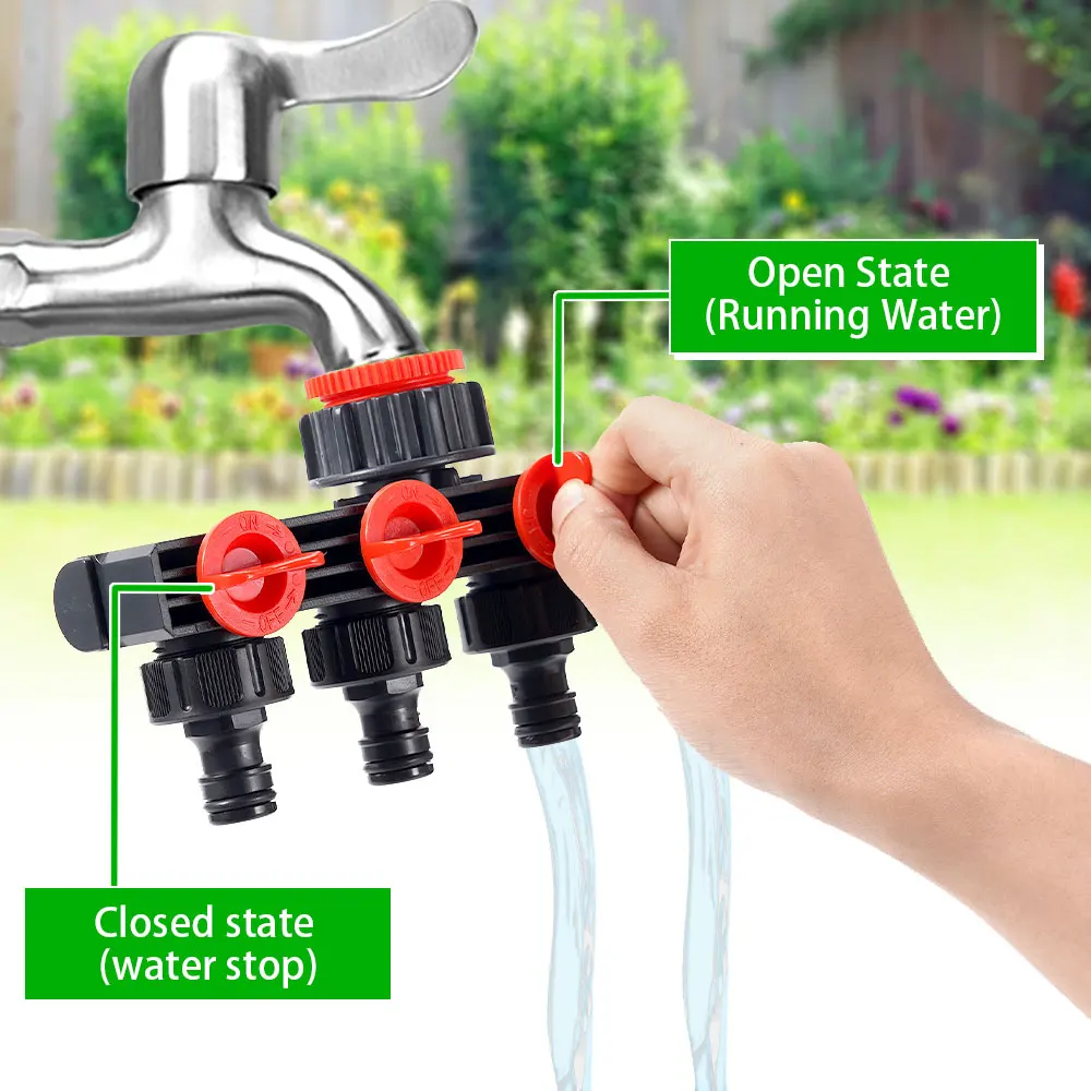 

Garden Water Pipe Joint 4-Way Quick Connector Splitter Garden Gardening Plastic Household Four-Way Valve Plastic Connector