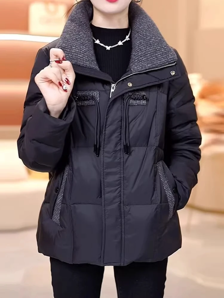 

Unique plus Size down Cotton Jacket Women's Fashionable Thick Warm Coat Autumn Winter Outerwear Stylish Coat for plus Size Women