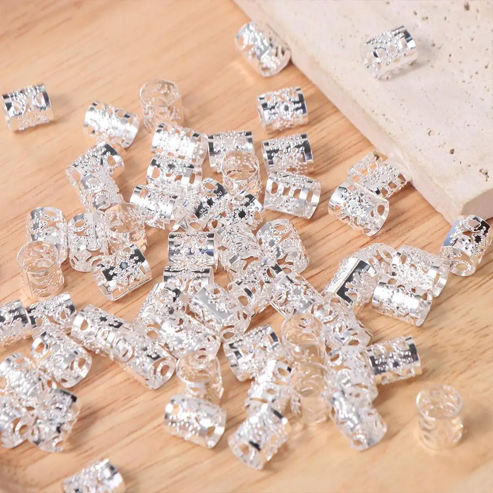 

60pcs Dread Locks Hollow Out Hair Ring Metal Cuff Clips Hair Braiding Dreadlocks Beads Headwear Charm Hair Braid Tubes