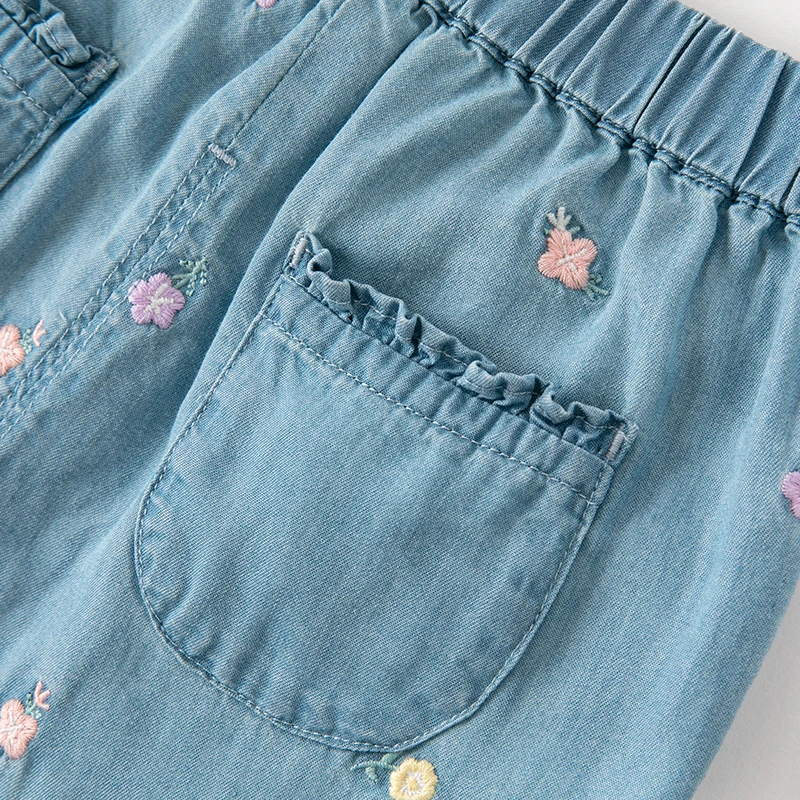 Dave Bella Girls Baby Pants kids Jeans Children Outer Wear Trousers Kids Casual Pants Children Clothes DB1230256 image 4