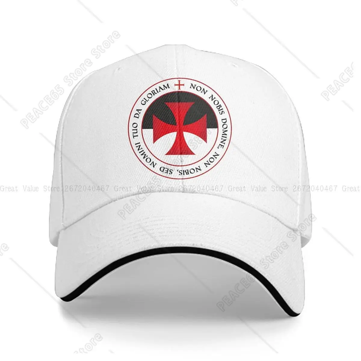 

Washed Men'S Baseball Cap Cross Christian Crusader Seal Motto Trucker Snapback Caps Dad Hat Knights Templar Golf Hats