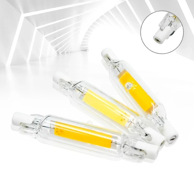 NEW LED R7S 118MM 50W Superbright Powerful Spotlight 78mm118mm AC220V 110V COB Lamp Bulb Glass Tube Replace Halogen Lamp Light