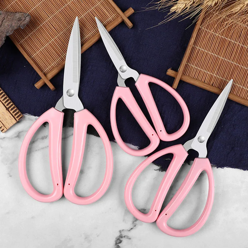 Professional Handicraft Tools Fabric Cutter Clothing Embroidery Tailor Sewing Scissors Household Stationery Pink Blue Red Handle