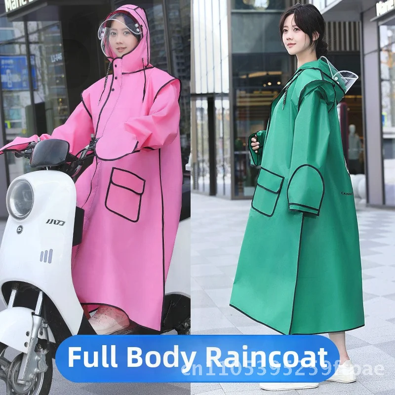 Adult Cycling Raincoat Full Body Portable Poncho Men Women Special Rainstorm Waterproof EVA Zipper Raincoat suit
