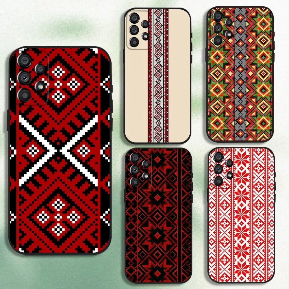 

G-Ukraine Ornament pattern Phone Case For Samsung Galaxy A20,A21s,A22,A31,A32,A52,A53,A72,73,A80 Soft Black Cover