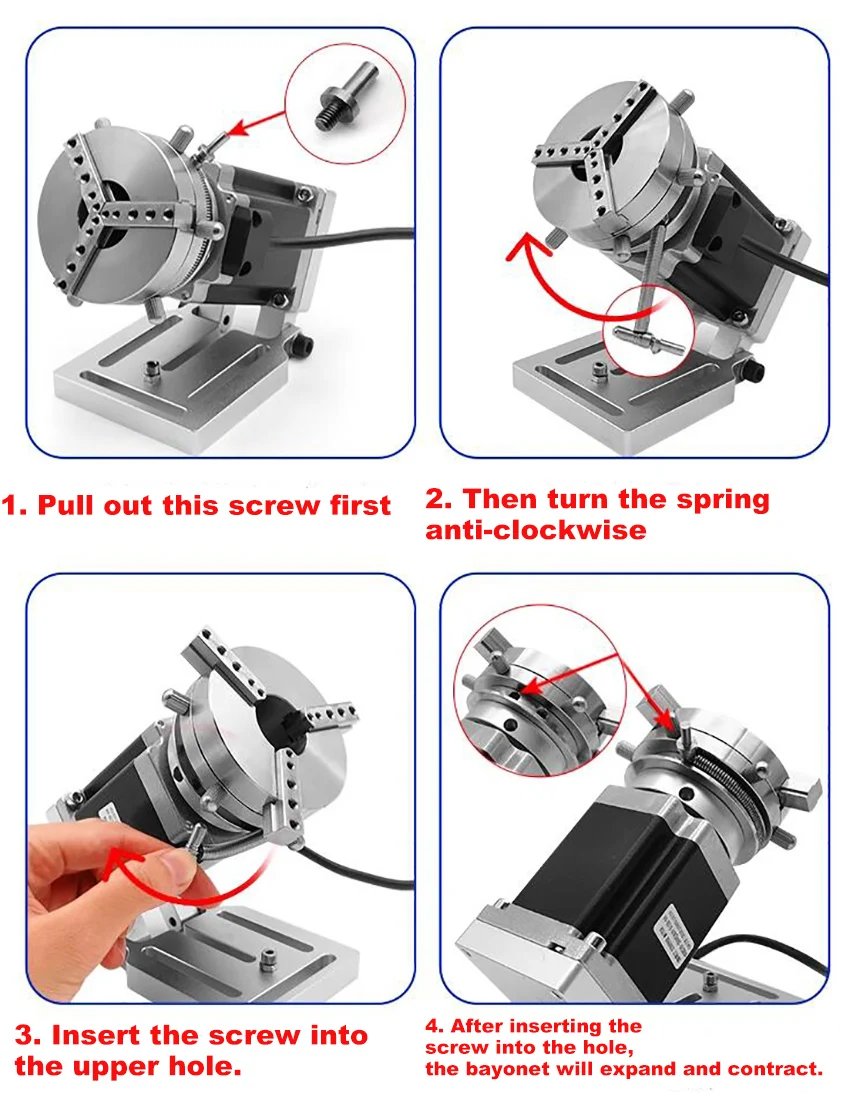 【EU Stock】D60 Ring Jewelry Rotary Axis For Fiber Laser Carving Marking Engraving Machine