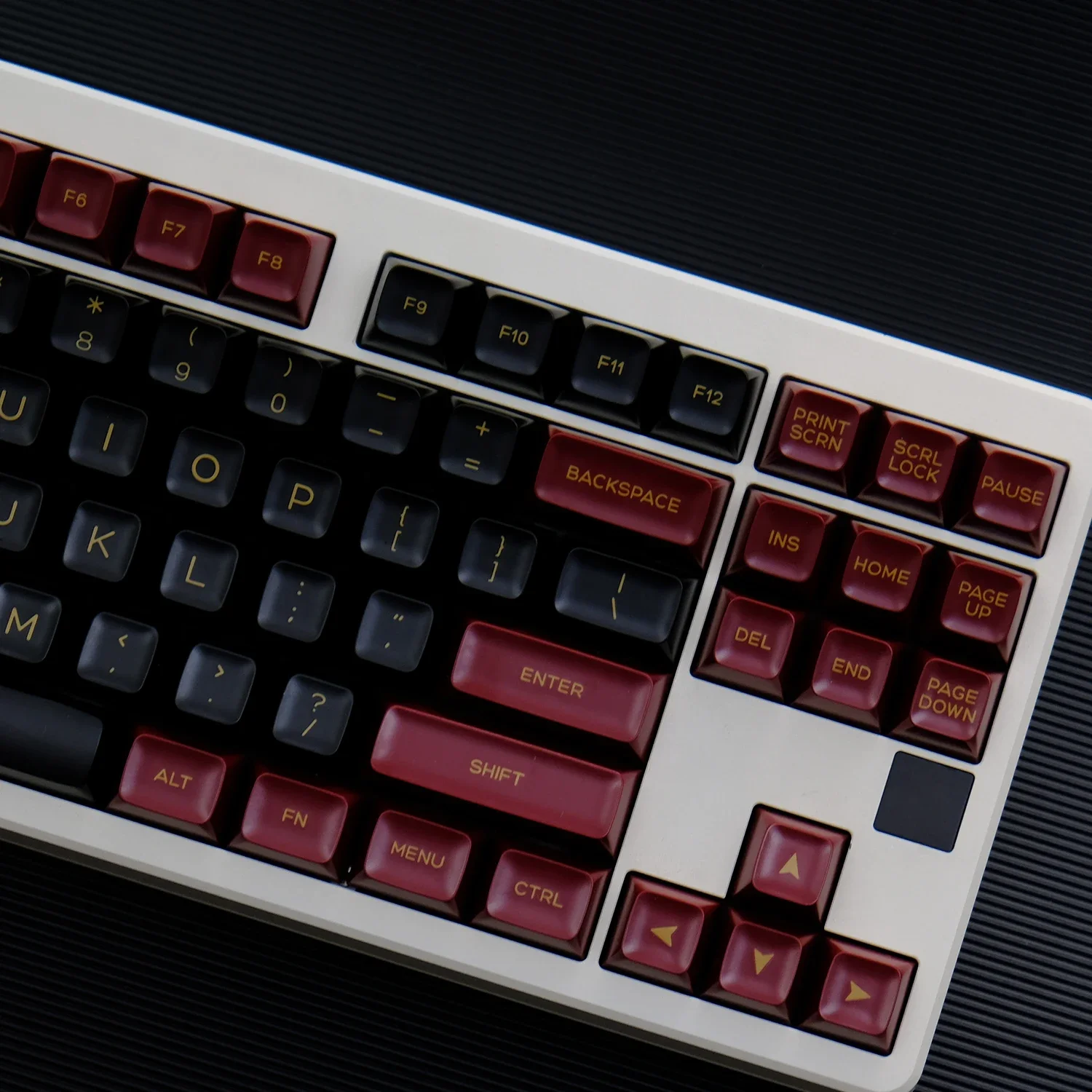 KBDiy 142Keys/Set GMK Red Samurai Keycaps for Mechanical Keyboard PBT Double Shot SA Profile Black and Red Keycap MX Switch 61