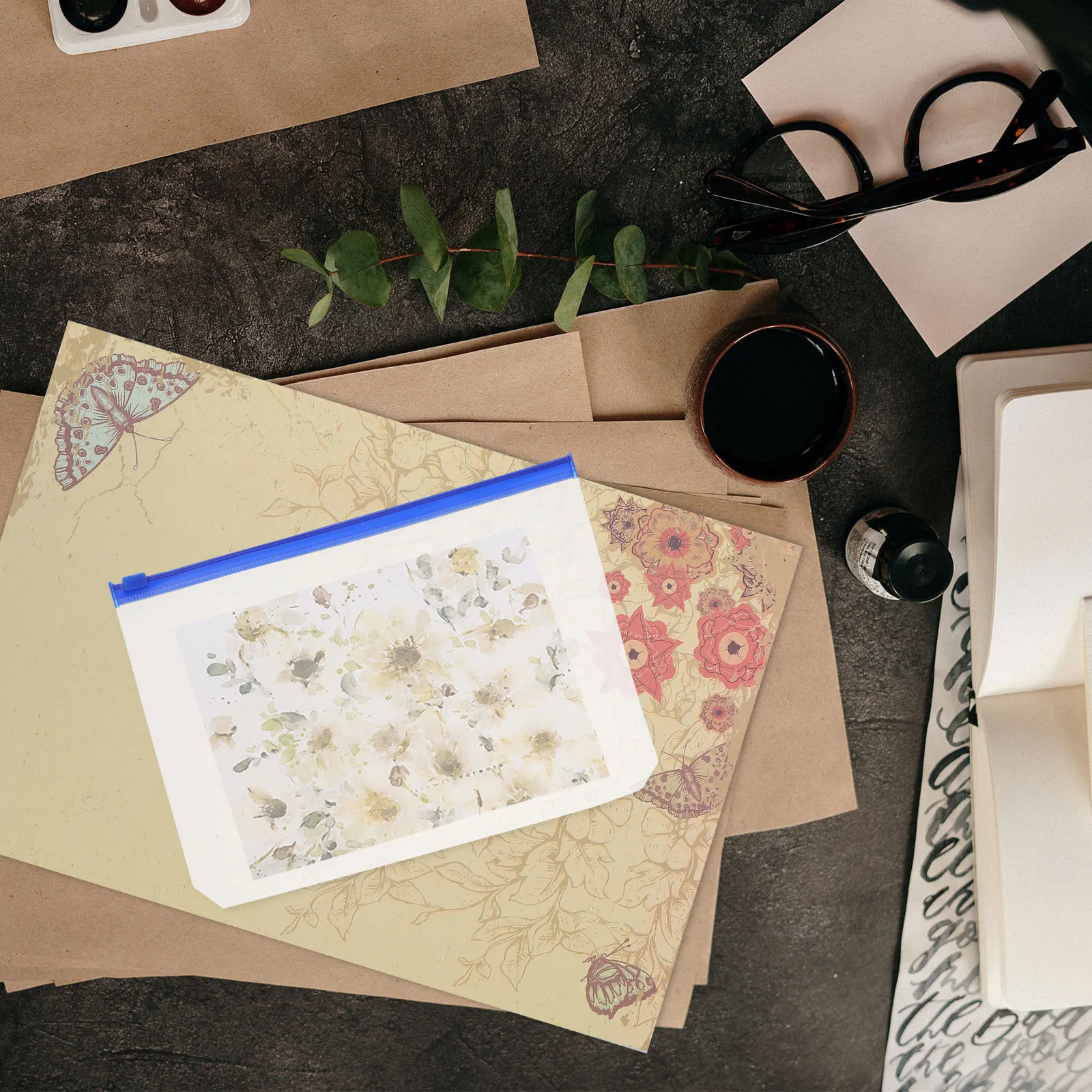 

12Pcs Binder Zipper Bag A5 Loose Leaf PVC Storage Pocket for 6 Ring Binder Organizer Document Refillable Pouch for Office