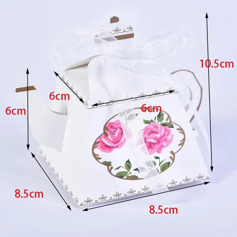 10/20Pcs Teekanne Geschenk Boxen Nette Cookie Candy Box Mini Papier Präsentieren Taschen Hochzeit Braut Geburtstag Weihnachten decor Party Liefert – Detail 2