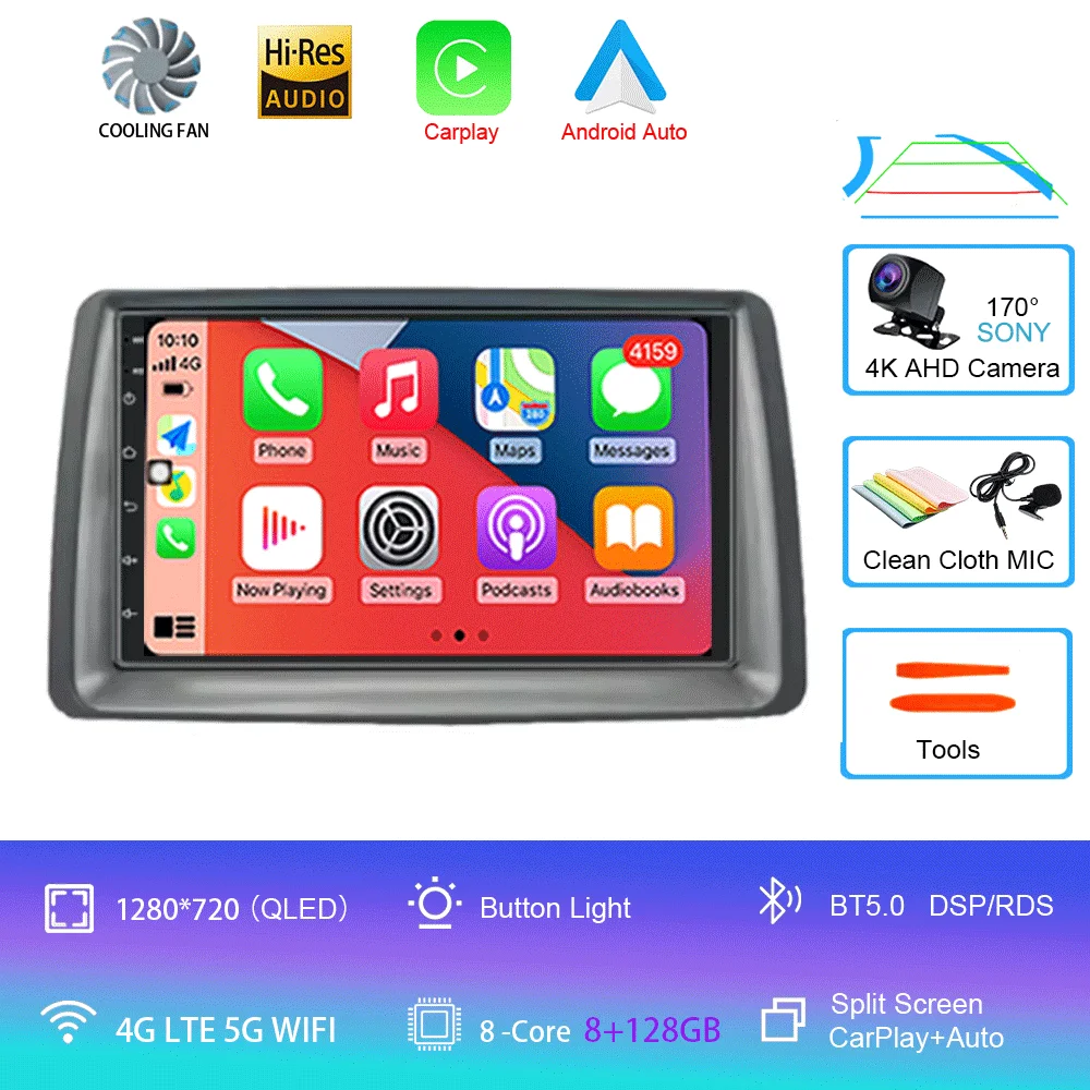 7 inch autoradio Android 16 voor FIAT Panda 2003 2004 2005 2006 2007 - 2012 Stereo Multimedia Speler Navigatie Autoradio Carplay Auto