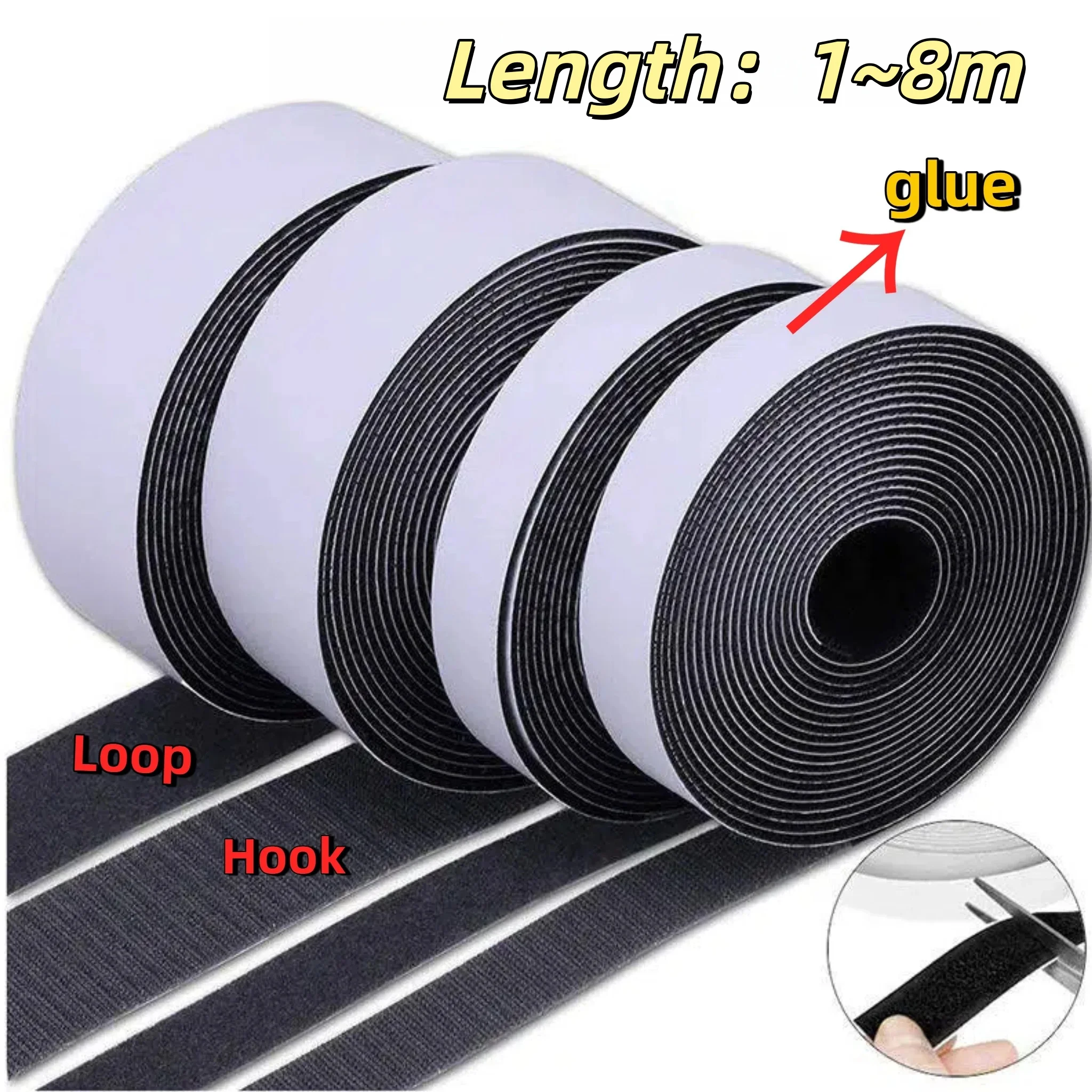 20/30/50mm Sticker Tape Self Adhesive Extra Strong Double Side Adhesive Sticker Pad Fluffy Hook and Loop Fastener