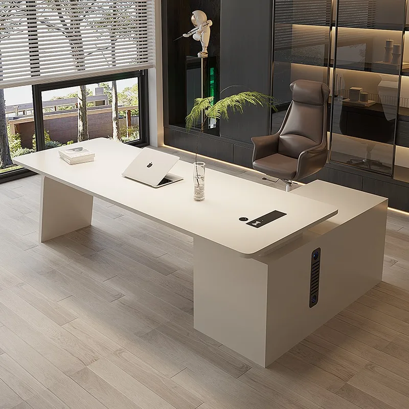 

Nordic white office desk Elegant minimalism Light luxury creativity Computer desk Modern high-end mesa escritorio furniture