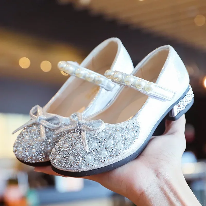 

New Style Children's Shoes Girls' Princess Flats Pearl Sequined Dance Shoes Casual Infant Toddler Party Dress Kids Shoes
