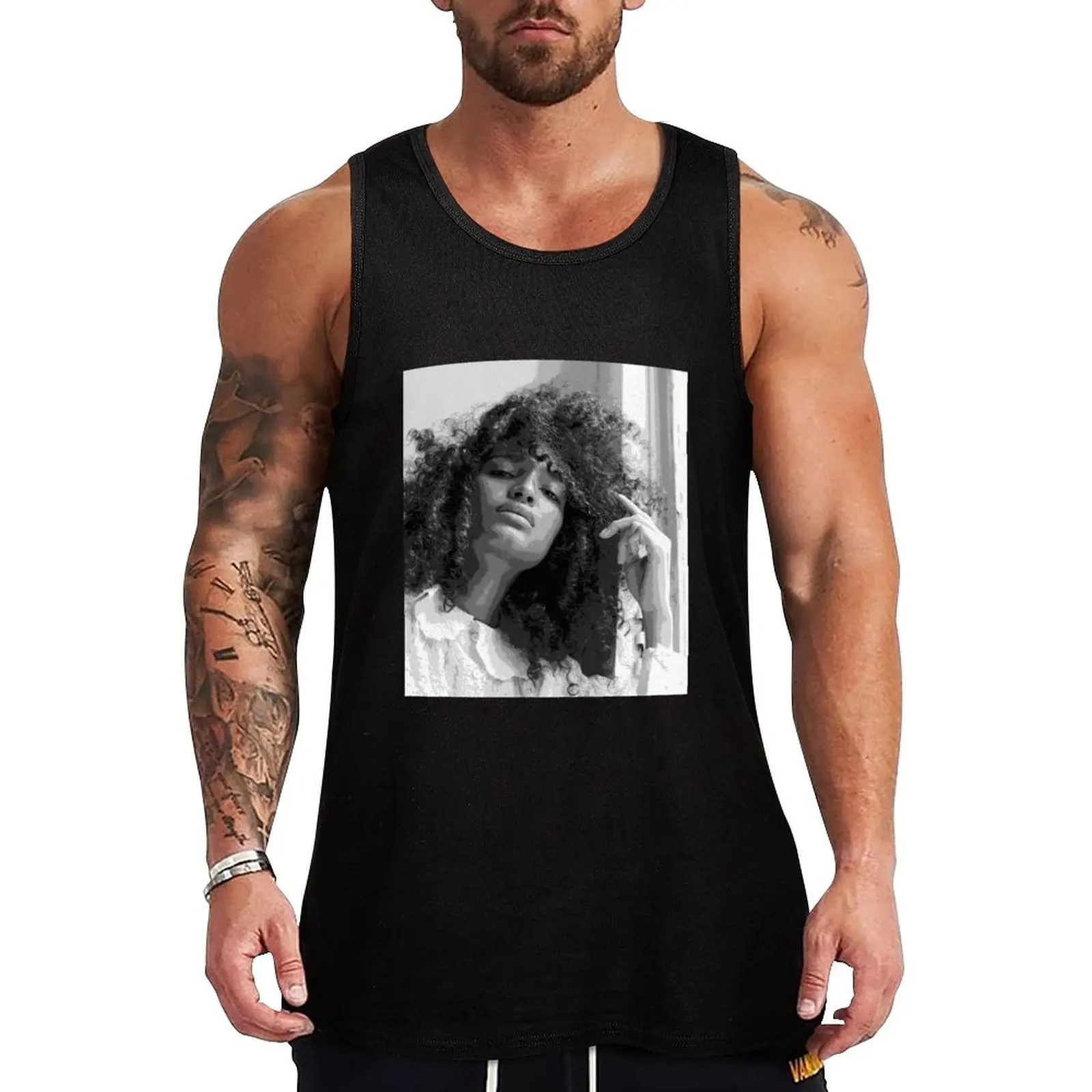 Indya Moore Pop Art Portrait Tank Top Workout Running Tank Top Lightweight Breathable Wear