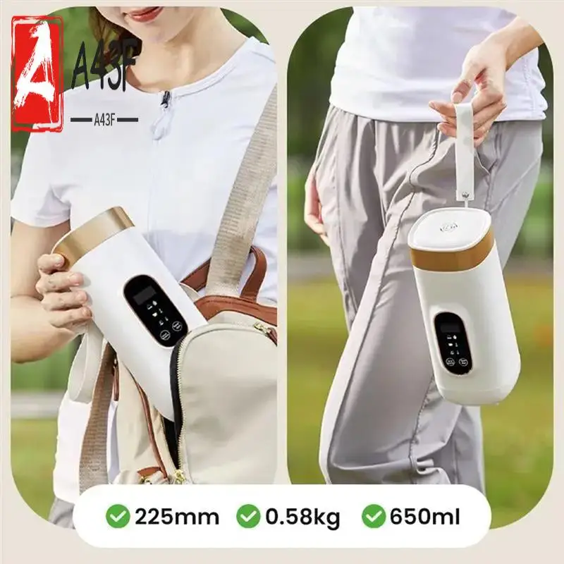 

A43F-Portable Travel Electric Thermal Mug 650Ml Hot Water Heating Cup Milk Travel Boilers Mugs Thermal Cups