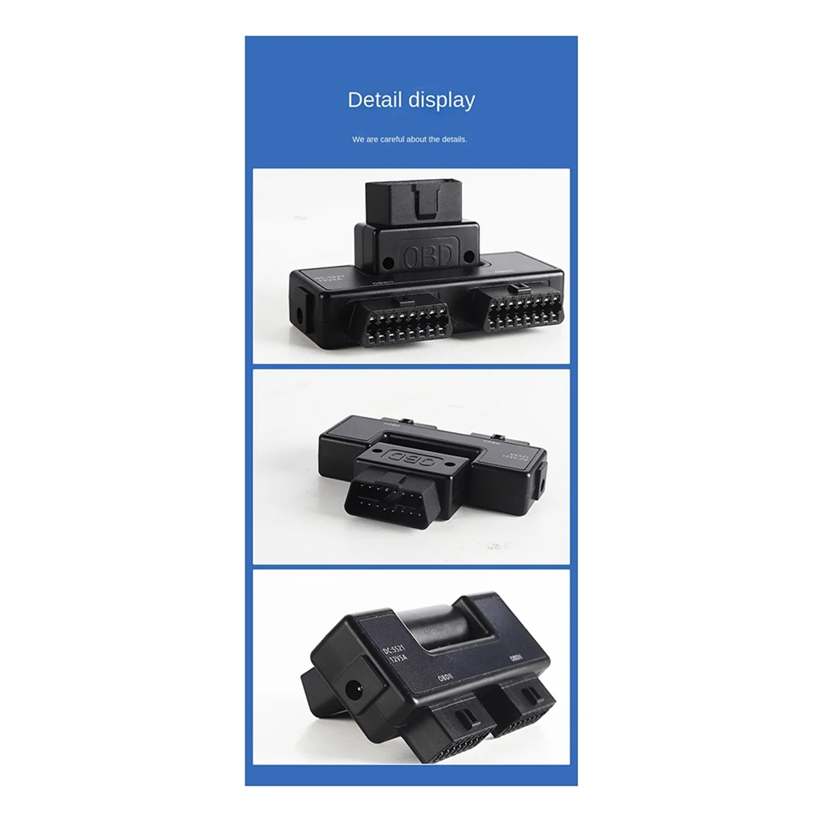 OBD2 One Divided Into Two Adaptor Wire 16 Pin 16 Core OBD Expansion Cable Connector Adapter Cable Universal with Dc5521 HOT