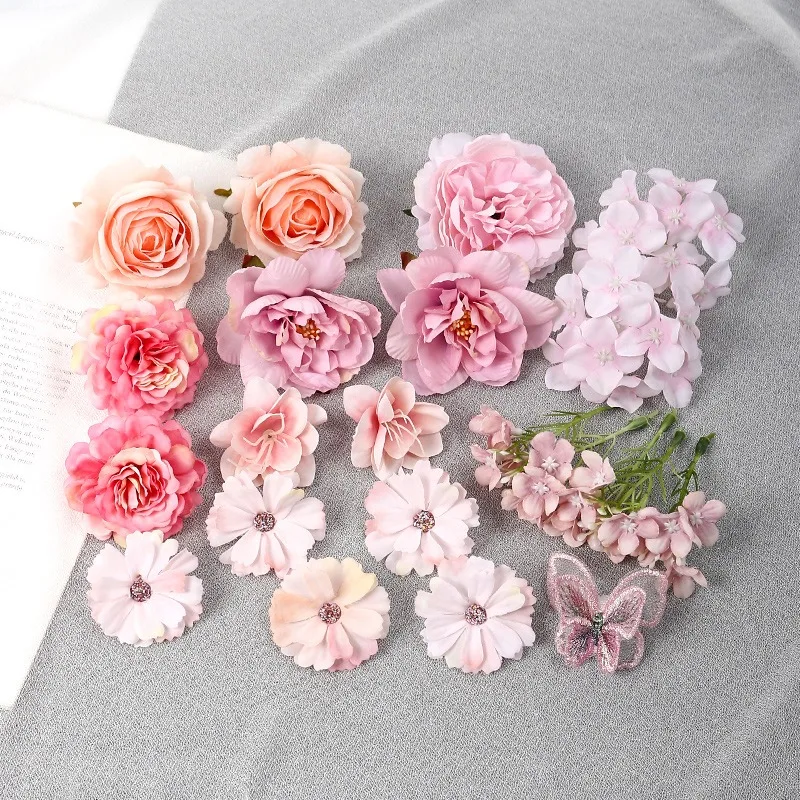 Rose Combination Artificial Flowers for Home Decor Wedding Decoration Mother's Day Festival Gifts DIY Manual Ornament Accessory