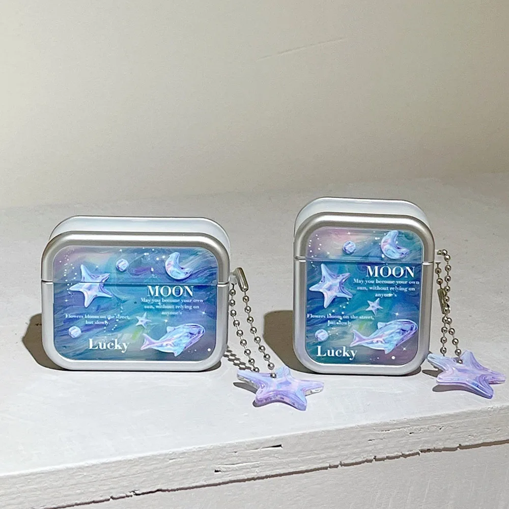 Красочные Чехлы Sea Star Moon для Airpods 3 4 Pro 2 Чехол, мягкая Роскошная Bluetooth-гарнитура, защитный чехол для Air pods 1 pro2 Shell
