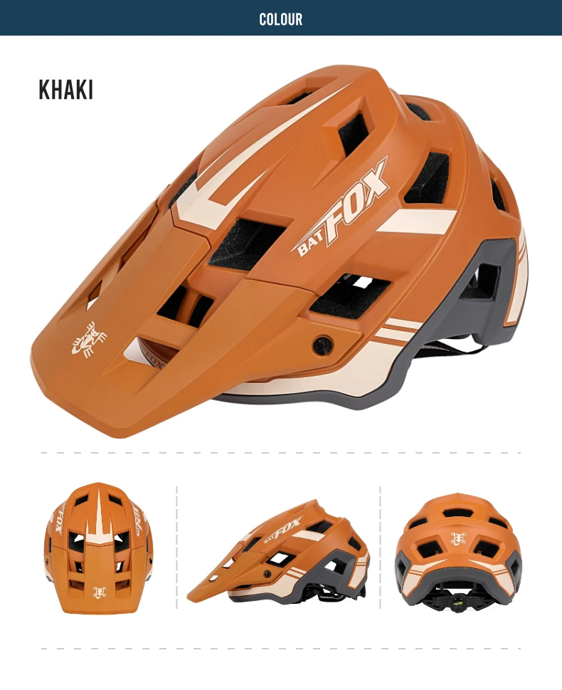 BATFOX Fahrradhelm Offroad Downhill Mountain Road Radfahren Sicherheitskappe Professionell Zertifiziert Herren Damen MTB Fahrradhelme – Detail 10
