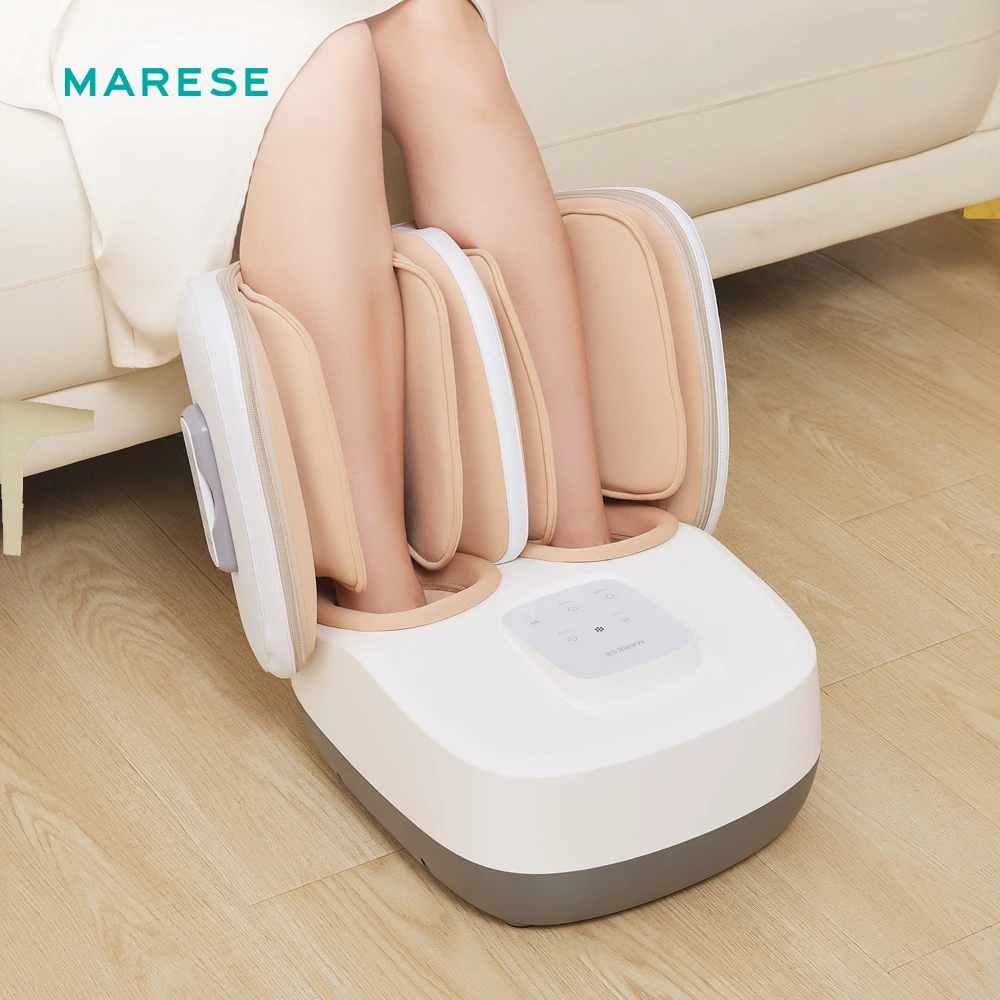 MARESE K12 Electric Leg and Foot Massager Machine Calf Air Massage Kneading Shiatsu Roller Massage with Heating Remote Control