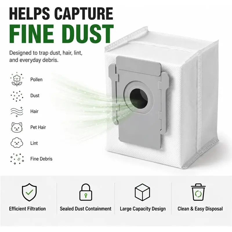 A52Q-Kompatibel für Irobot Roomba Hauptseitenbürste Filter Staubbeutel Roboter-Staubsauger Zubehör – Detail 2