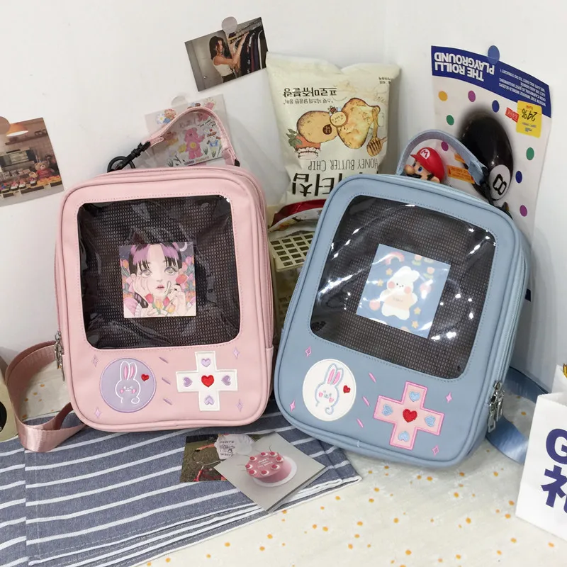 Mochila transparente de juego creativo para niñas, Mochila pequeña de malla itabag japonesa para mujeres, Mochilas escolares para niñas