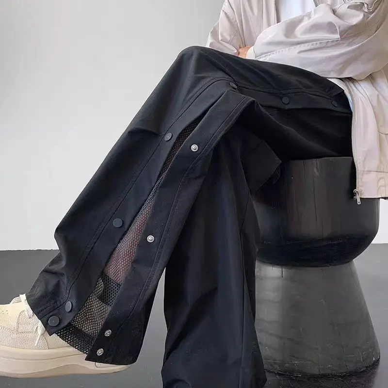 Men's Work Pants Trend for Man Trouser Menswear Mesh Breathable Buckle Quick-drying Charge Pants Summer Mountaineering Casual