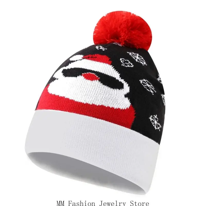 D0UB – chapeau à manchette en tricot, rayures colorées, père noël, Durable, léger, réglable