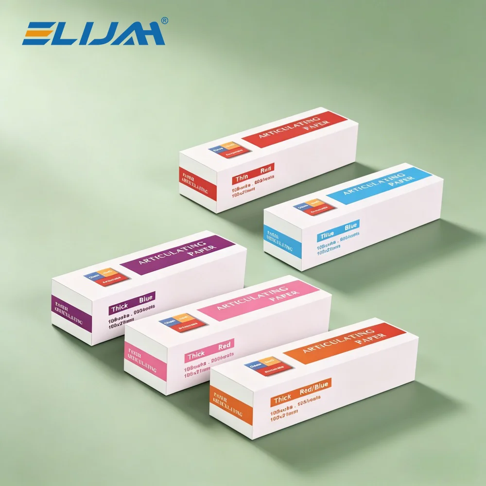 

ELIJAH Dental Articulating Paper 5Box 30/90um Thin/Thick Paper Fiber Material Whitening Articulation Paper Dental Supplies