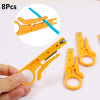 8Pcs Mini Pocket Pliers Cable Cutter Portable Crimper Stripping Terminal Tool Automatic Wire Multifunction Stripper Wire Cutter