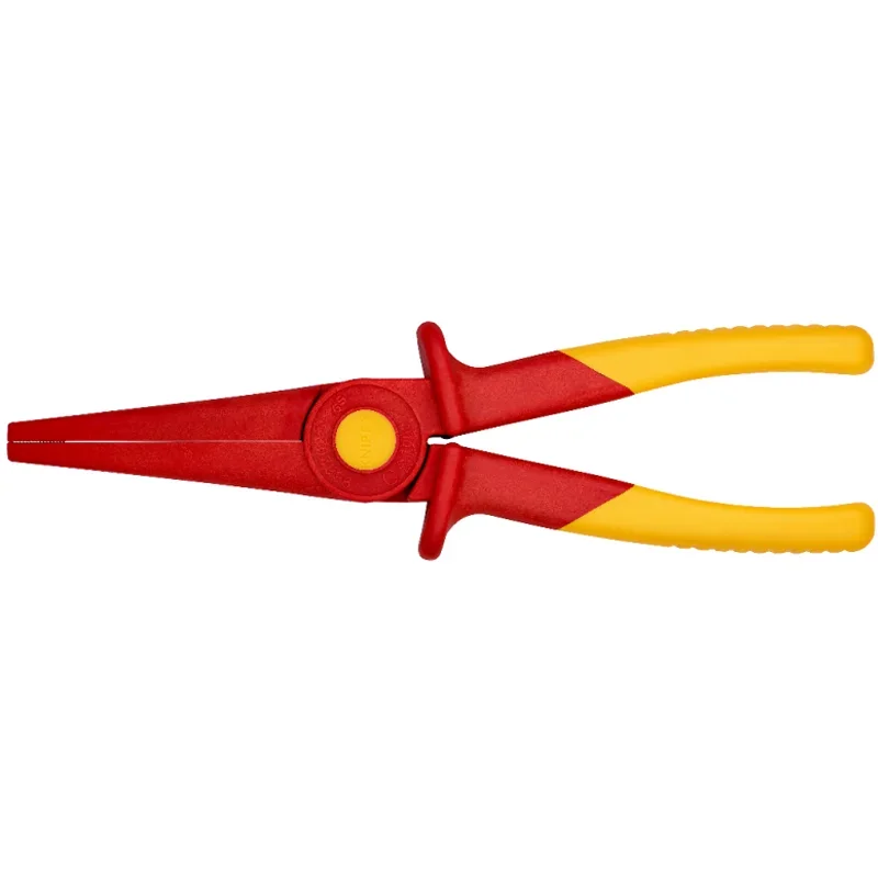 KNIPEX  98 62 02 1000V Insulated Snipe Nose Plastic Pliers 8.6 Inches Long Nose Flat Pliers Tool