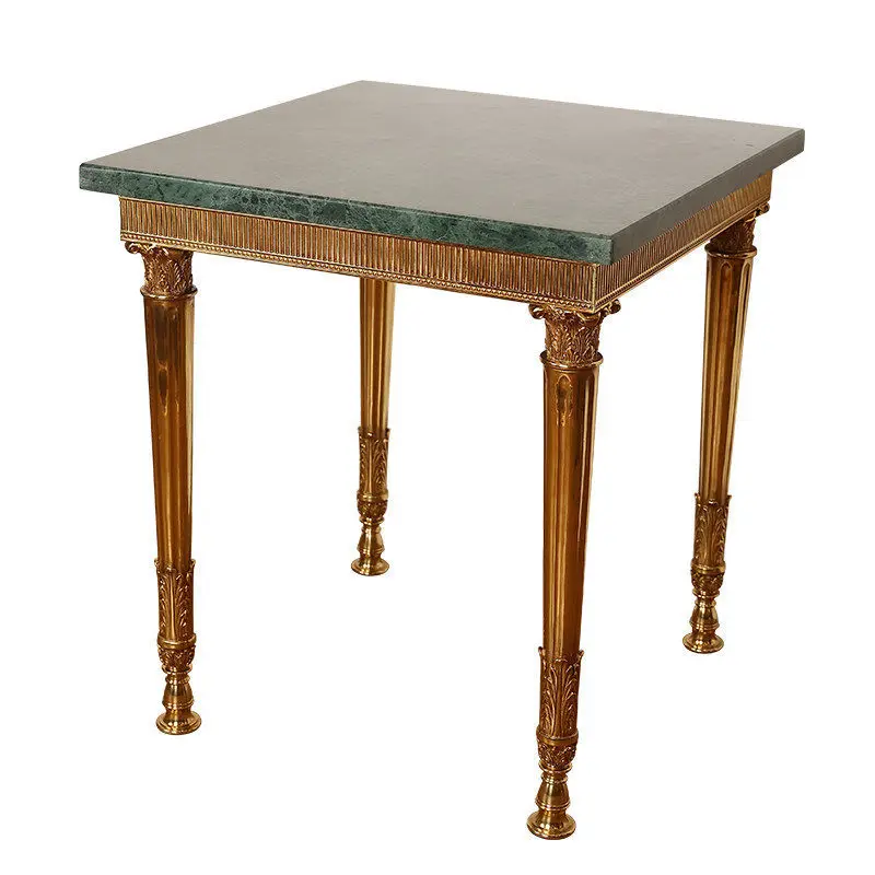 French retro luxury villa living room full copper marble edge few corners dewaxed copper decorative flower few
