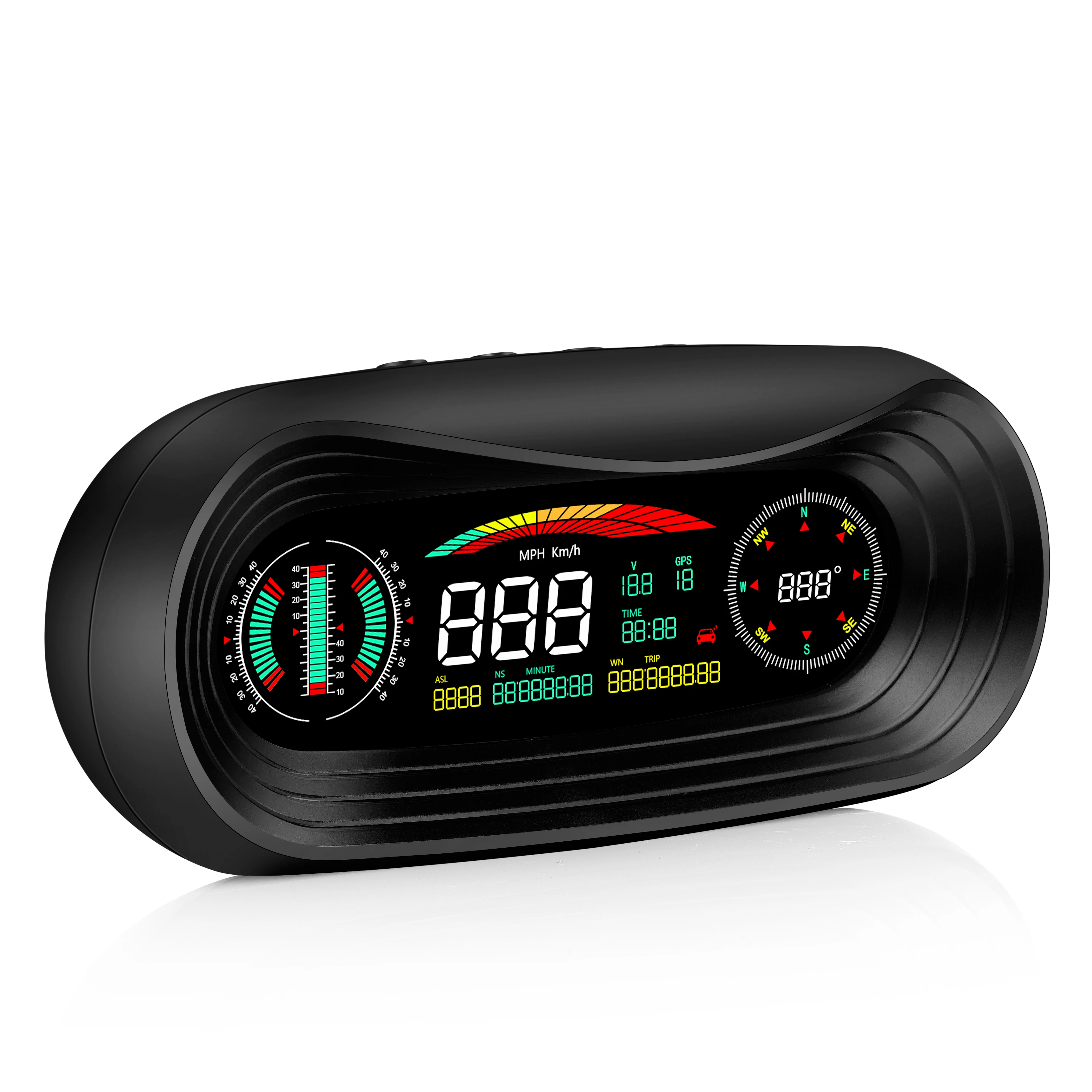 

Intelligent GPS Slope Meter P18 HUD Multi-Functional Car Speedometer with Horizontal Display for Enhanced Driving Experience