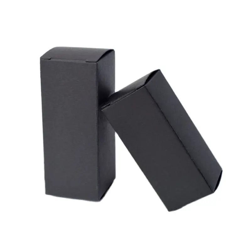 Multi Size Square Kraft Gift Box ,Black Fold Packaging Paper Box, Proposal Box for Bridal Birthday Party, 50PCs