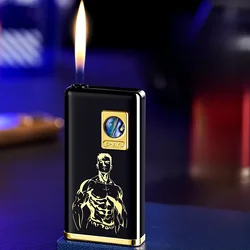 Trendy Lightweight Cat Eye Lighter Shell Button Labor-saving Ignition Silent Battery Open Flame Butane Inflatable Lighter